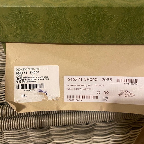 Gucci Womens lavaredo eco mesh web rhyton reflective size 9 worn 5x - Picture 12 of 15